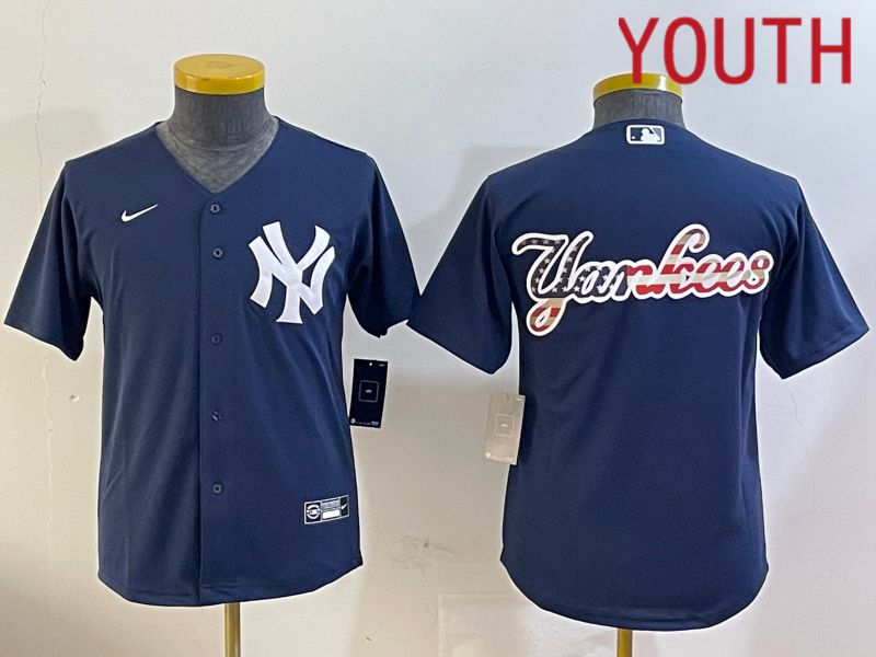 Youth New York Yankees Blank Blue Game 2024 Nike MLB Jersey style 12091->youth mlb jersey->Youth Jersey